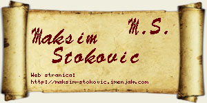 Maksim Stoković vizit kartica